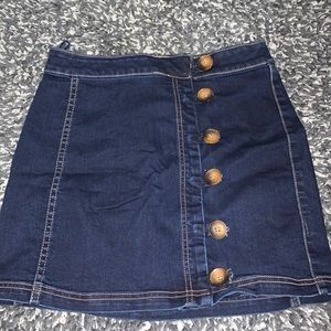 Free people jean button skirt